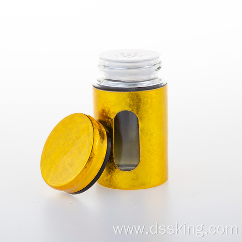 Glass and plastic seasoning bottle with stainless steel layer or plastic layer